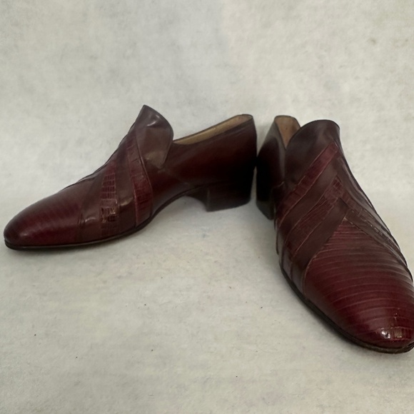 Sanson Robert Negri Slips Ons US size 7 Leather and lizard skin Gently worn - Picture 1 of 7